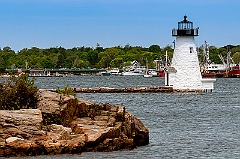 Palmer Island Lighthouse in New Bedford Harbor
